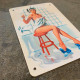 Pin Up Girl Bath Overflowing Bathroom - Metal Pin Up Art Wall Sign