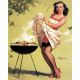 Pin Up Girl BBQ - Metal Personalised Art Wall Sign