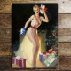 Pin Up Girl Christmas Presents - Metal Personalised Art Wall Sign