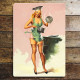 Pin Up Girl Kitchen Chef - Metal Personalised Art Wall Sign