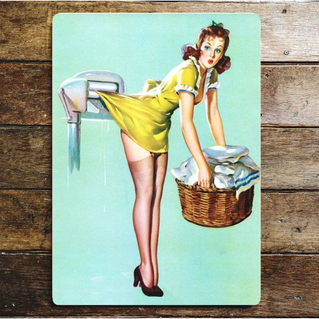 Pin Up Girl Laundry - Metal Personalised Art Wall Sign