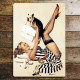 Pin Up Lucky Dog  - Metal Vintage Wall Sign