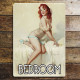 Pinup Bedroom Door Sign Personalised With Any Name / Text - Pin Up Girl In Bath- Metal Sign