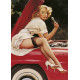 Pinup Girl Garage Car - Metal Humour Wall Sign