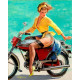 Pinup Girl Garage Motorbike bike - Metal Humour Wall Sign