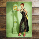 Pinup Girl Green Clock - Metal Humour Wall Sign