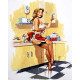 Pinup Girl Kitchen Cocktail - Metal Pin Up Girl Wall Sign