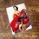 Pinup Girl Red Dress - Metal Pin Up Girl Wall Sign