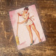 Pinup Girl Sweeping Cleaning  - Metal Pin Up Wall Sign