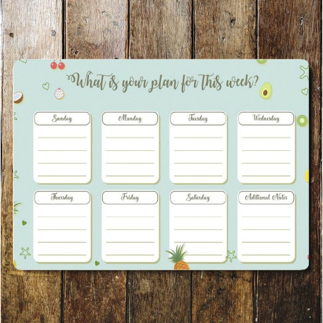 Plans Weekly Planner Board  Personalised Dry Wipe Whiteboard To Do List Notes - Metal