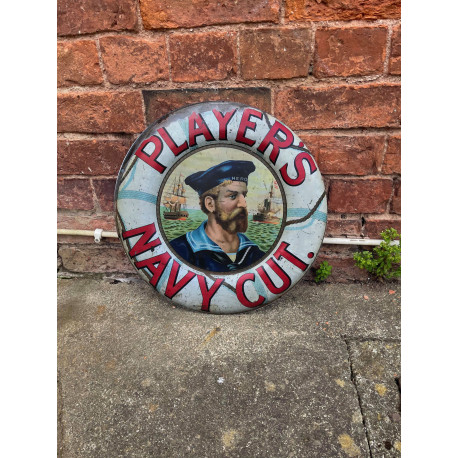 Player navy Cut   Circle - Metal Street Sign Wall Sign