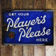 Players Please Blue  - Metal Advertising Wall Sign