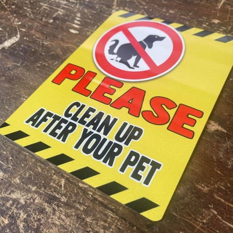 Please Clean Up After your Pet - Dog Poo - Metal Advertising Wall Sign