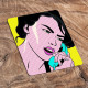 Pop Art Comic Style Face Phone - Metal Pop Art Wall Sign