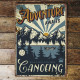 Retro Adventure Awaits Canoeing - Metal Wall Sign Plaque