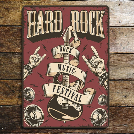 Retro Hard Rock Music Festival  - Metal Wall Sign Plaque