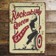 Retro Rockabilly Queen Garage - Metal Wall Sign Plaque