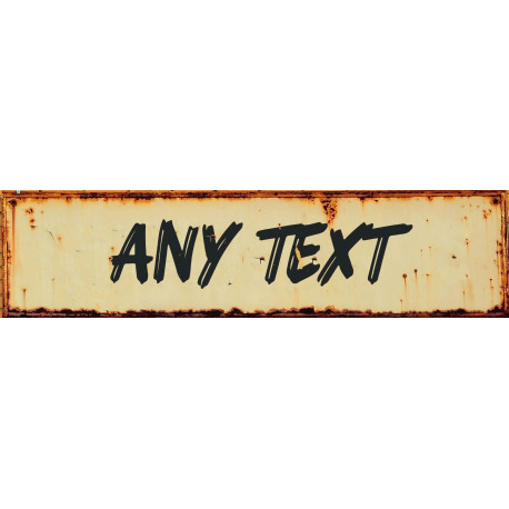 Rust Personlised Custom Your Any Text Metal Long Sign Plaque