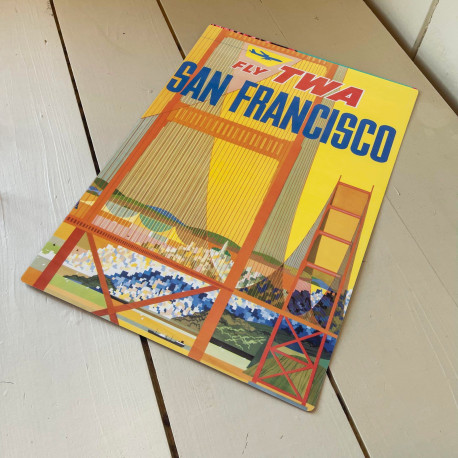 San Francisco America Fly TWA - Metal Travel Wall Sign