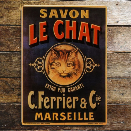 Savon Le Chat French Advert - Metal Advertising Wall Sign