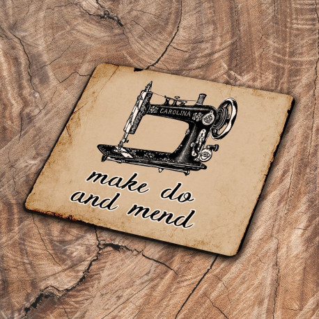 Sewing Machine Make Do And Mend - Metal Propaganda Wall Sign