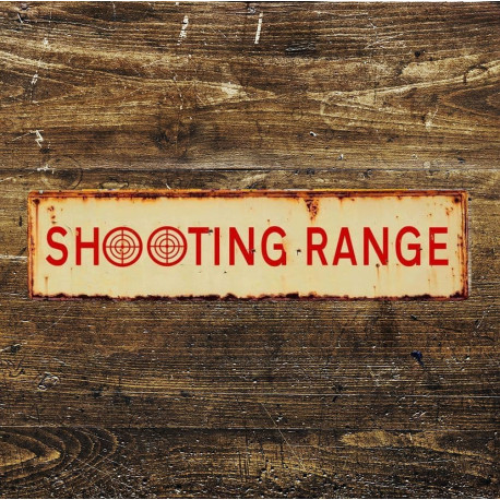 Shooting Range - Metal Long Sign Plaque