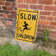 Slow Children street sign - Metal PlaQUE Wall Sign