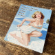 Sometimes I take baths hard to drink Wine Shower - Pin Up Girl - Metal Travel Wall Sign