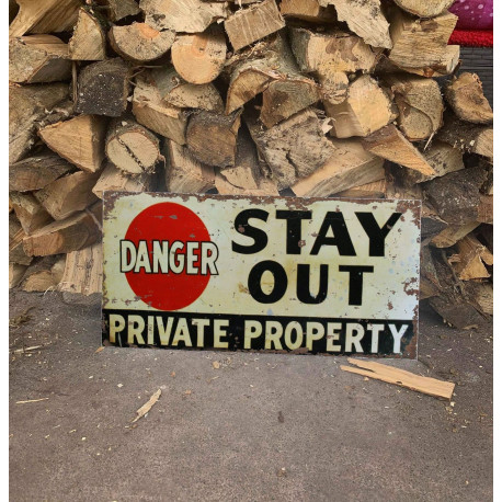 Stay Out Private Property 24  Metal Wall Sign