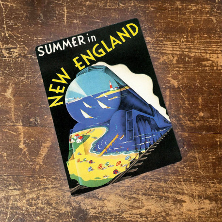 Summer In New England Train - Metal Travel Wall Sign