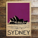 Sydney Australia Purple - Metal Travel Wall Sign