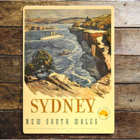 Sydney Australia Travel - Metal Travel Wall Sign