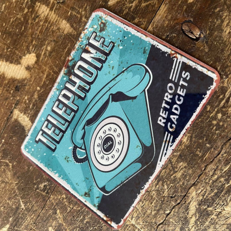 Telephone Retro - Metal Humour Wall Sign