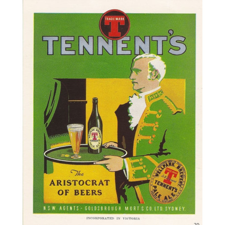 Tennents Lager beer - Metal Advertising Wall Sign