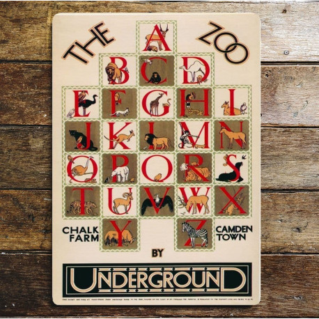 The Zoo By Underground Alphabet - Metal Travel Wall Sign