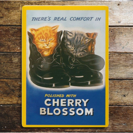 There's Real Comfort In Polished With Cherry Blossom - Metal Advertising Wall Sign