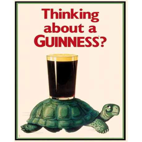 Thinking about Guinness Turtle Tortoise - Metal Advertising Wall Sign