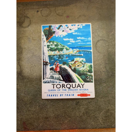 Torquay Queen Of The English Riviera Britsish Railways - Metal Travel Wall Sign