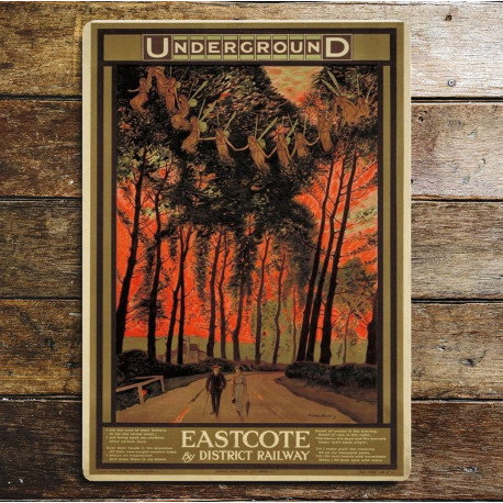 Underground Eastcote & District Railway - Metal Travel Wall Sign