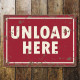 Unload Here ski Chairlift Sign  - Metal Sign Plaque