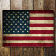 USA America Flag Vintage - Metal Travel Wall Sign