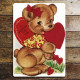 Valentine Bear Cute,  Metal Travel Wall Sign