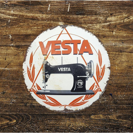 Vesta Sewing Machine orange Circle - Metal Street Sign Wall Sign