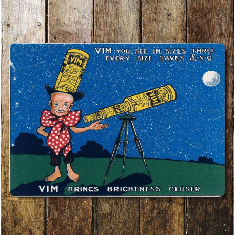 Vim Brings Brightness closer - Metal Advertising Wall Sign