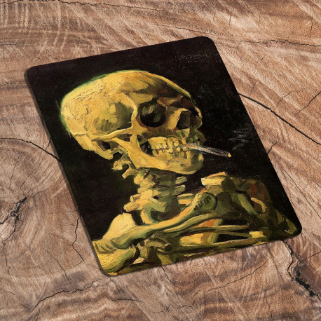 Vincent Van Gogh Skeleton Smoking  - Metal Fine Art Wall Sign