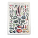 Vintage Botanical Kitchen Vegetables  - Metal Art Wall Sign