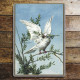 Vintage Christmas Dove - Metal Wall Tin Sign