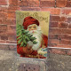 Vintage Christmas Joyful Father christmas  - Metal Wall Sign