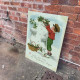 Vintage Christmas Wishes Cheers  Snowman - Metal Wall Sign