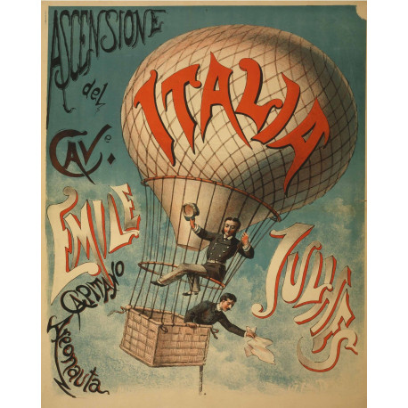 Vintage Italia Balloon - Metal Travel Wall Sign